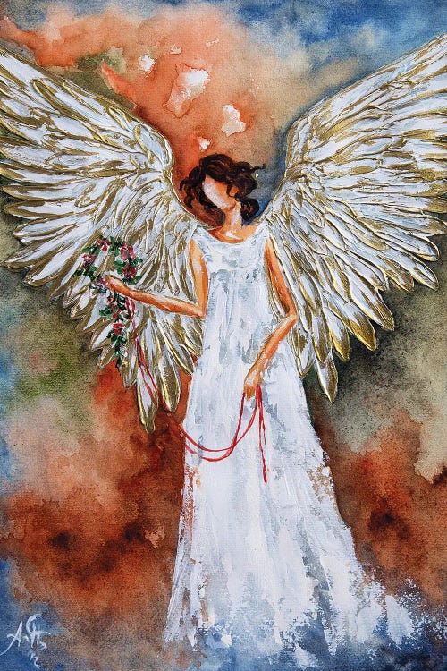 White Angel Wreath by Nastasiart wall art