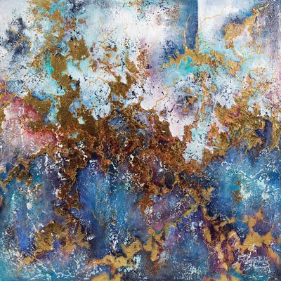 Golden Path In Blue by Nastasiart canvas print