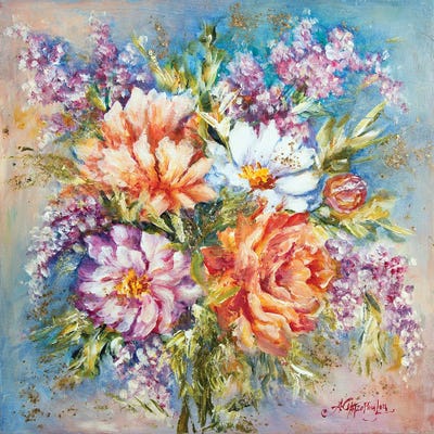 Bouquet Of Peonies by Nastasiart art print