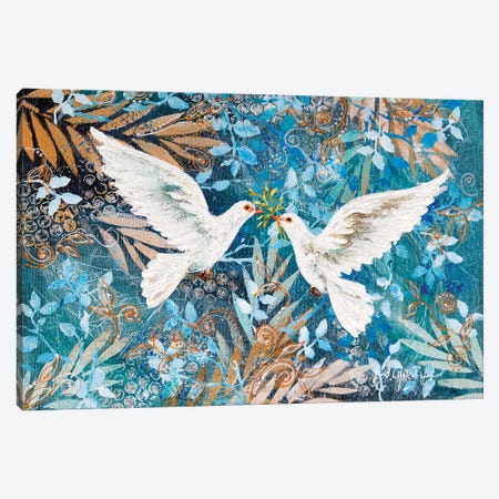 Doves In Love Canvas Print #NTS25} by Nastasiart Canvas Artwork