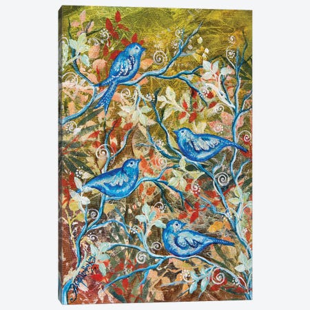 Blue Birds Canvas Print #NTS27} by Nastasiart Canvas Artwork