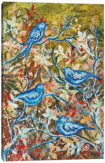 Blue Birds Canvas Art Print - Nastasiart