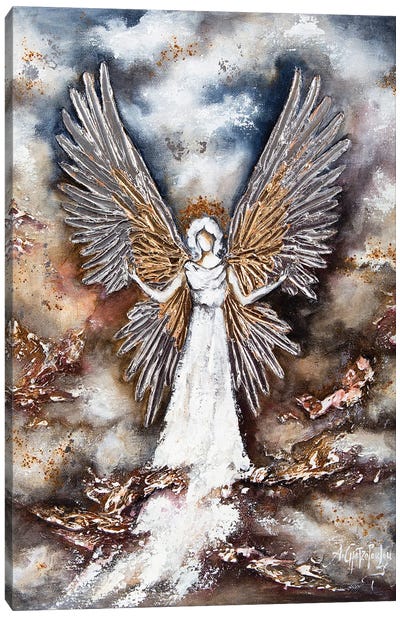 White Guardian Angel Canvas Art Print - Angel Art