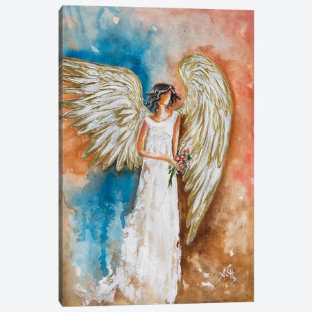 White Angel Flower Canvas Print #NTS2} by Nastasiart Canvas Artwork