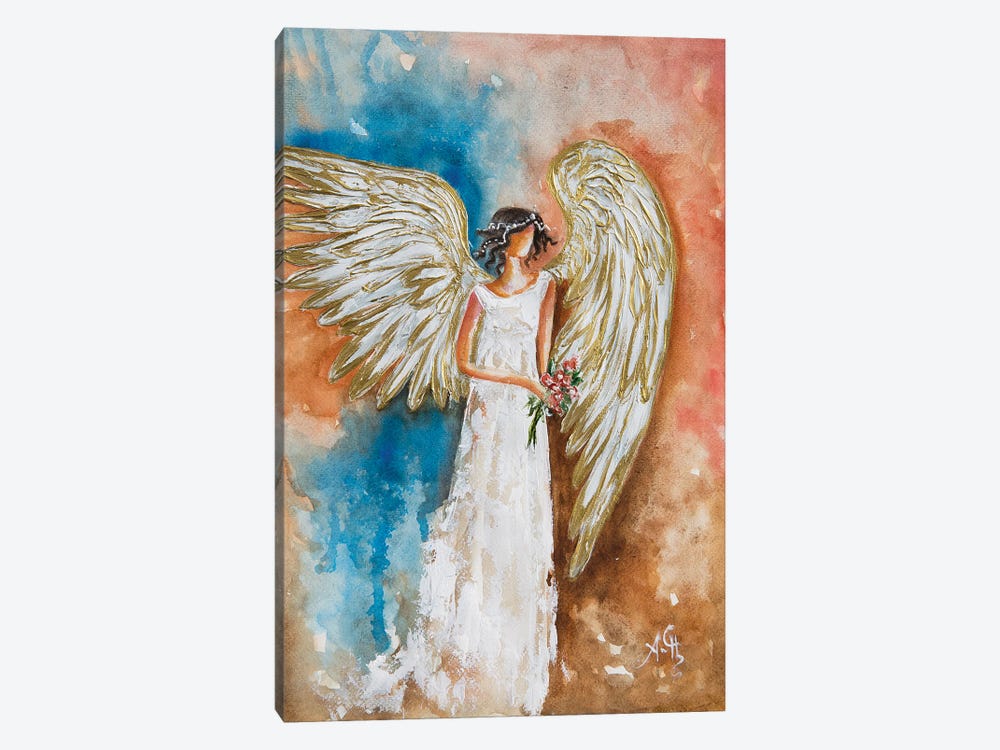 White Angel Flower by Nastasiart 1-piece Canvas Print