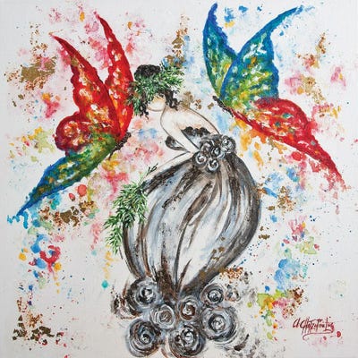 Girl And Butterflies by Nastasiart canvas print