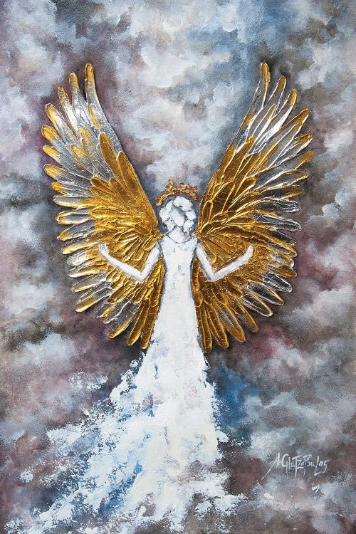 Gold Silver Angel Wings