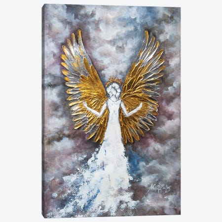 Gold Silver Angel Wings Canvas Print #NTS31} by Nastasiart Canvas Artwork