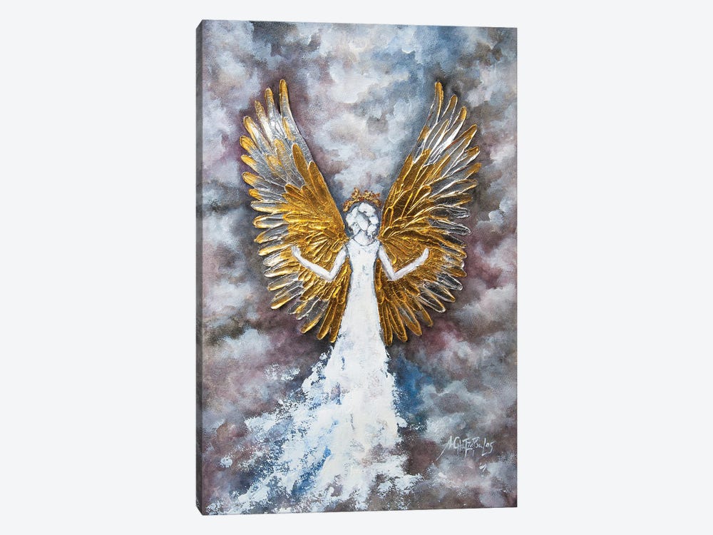 Gold Silver Angel Wings by Nastasiart 1-piece Canvas Artwork