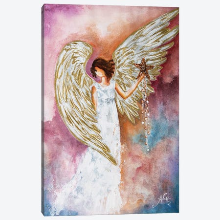 White Angel Star Canvas Print #NTS3} by Nastasiart Canvas Wall Art