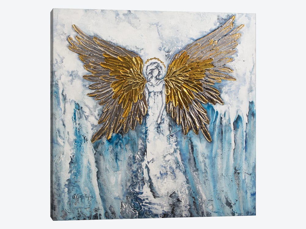 Abstract Angel, Gold Silver Angel Wings by Nastasiart 1-piece Canvas Artwork