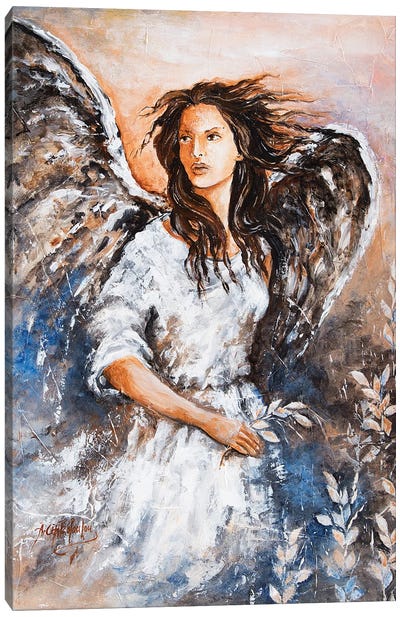 Modern Angel Canvas Art Print - Religious Christmas Art