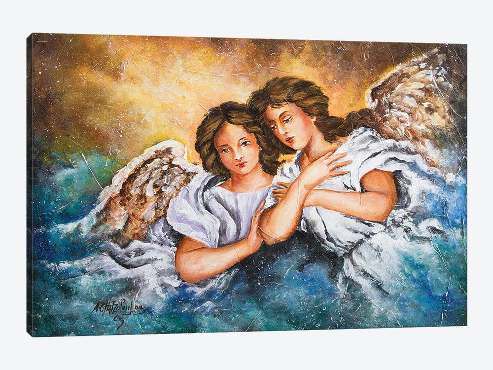 Two Guardian Angel by Nastasiart 1-piece Canvas Art