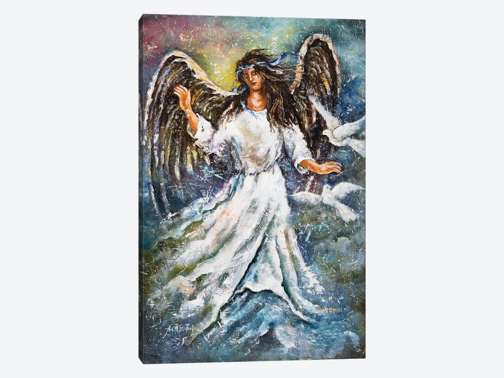 Angel And Doves by Nastasiart 1-piece Canvas Art Print