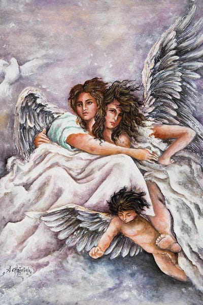 Three Angels by Nastasiart canvas print