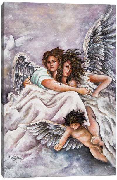 Three Angels Canvas Art Print - Nastasiart