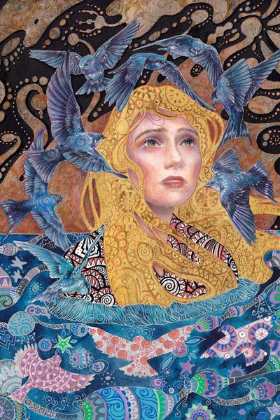 Ephemeral Whispers Upon The Celestial Lake by Nikolas Tower framed canvas print