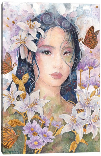 Lilly Canvas Art Print - Monarch Butterflies