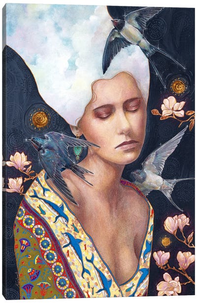 Olphine Canvas Art Print - Floral Portrait Art