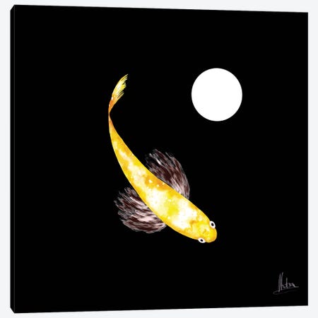 Goldfish Yellow Canvas Print #NTX25} by Natxa Art Print