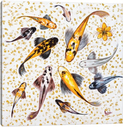 Porcelain Canvas Art Print - Koi Fish Art