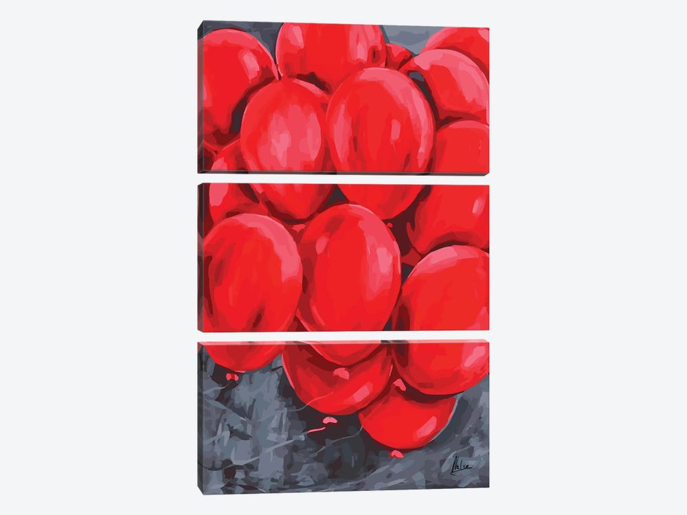 Red Balloons by Natxa 3-piece Canvas Art