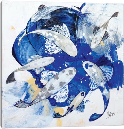 Royal Blue I Canvas Art Print - Koi Fish Art