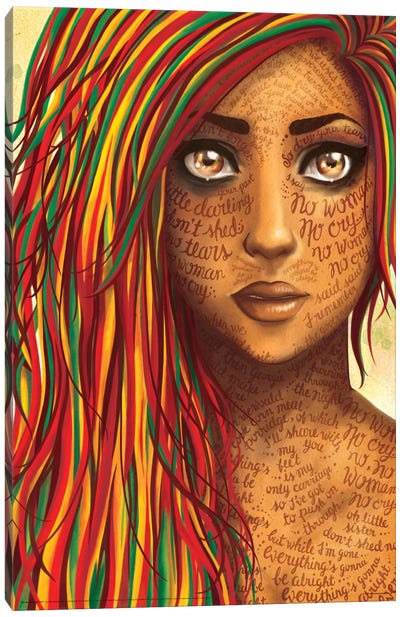 No Woman Canvas Art Print - Reggae Art
