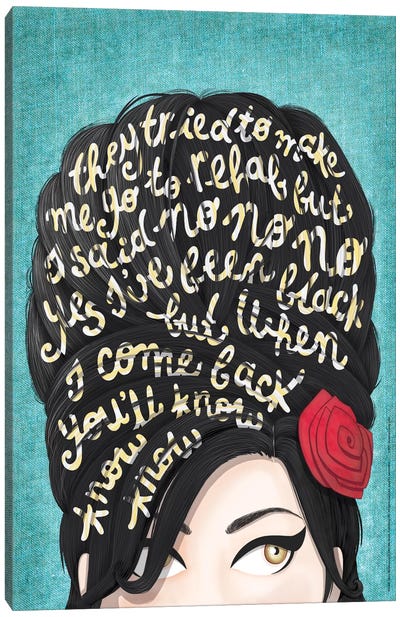 Rehab Canvas Art Print - Amy Winehouse