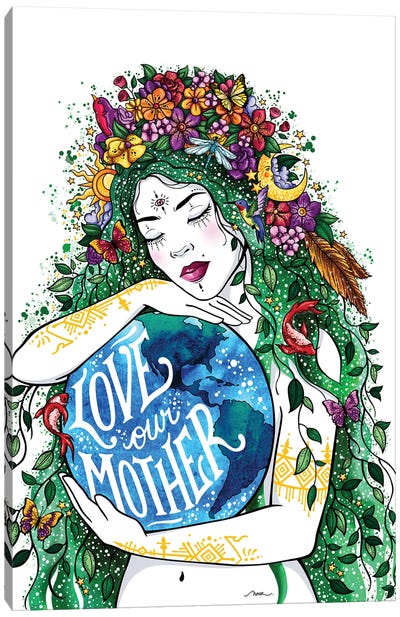 Love Our Mother Canvas Art Print - Earth Art
