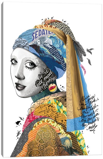 All Mad Here Canvas Art Print - Girl with a Pearl Earring Reimagined