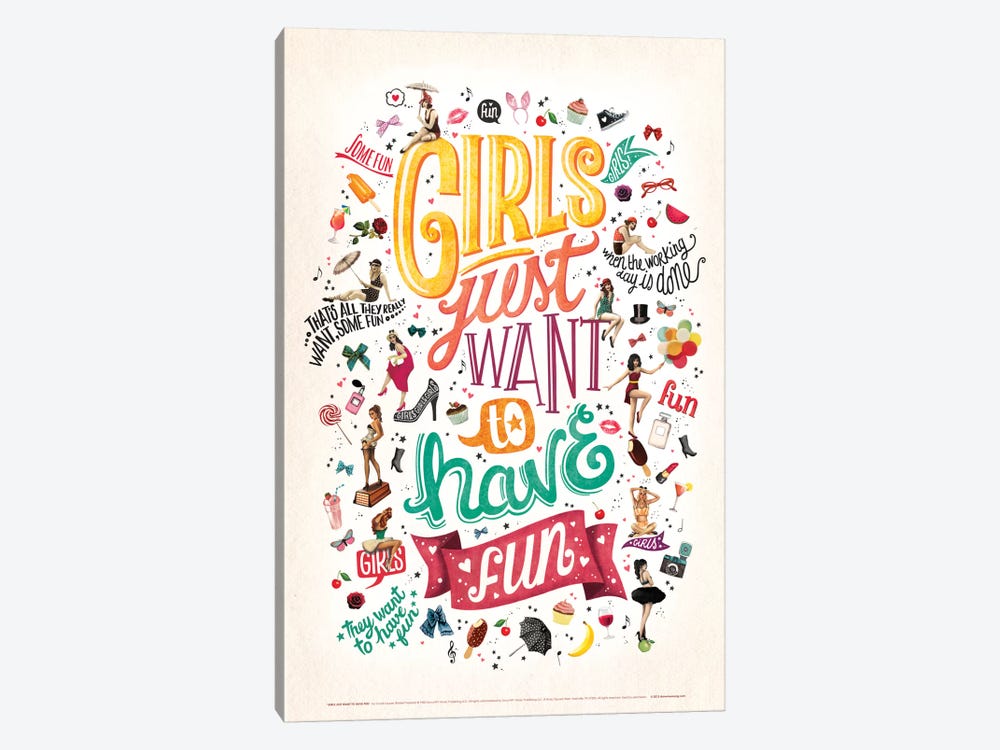 Girls Just Want To Have Fun by Nour Tohmé 1-piece Canvas Art