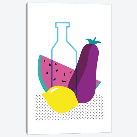 Watermelon, Lemon And Aubergine Canvas Print #NUV103} by Nouveau Prints Canvas Print