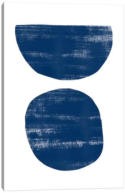 Abstraction I Navy Blue Canvas Art Print - Circular Abstract Art