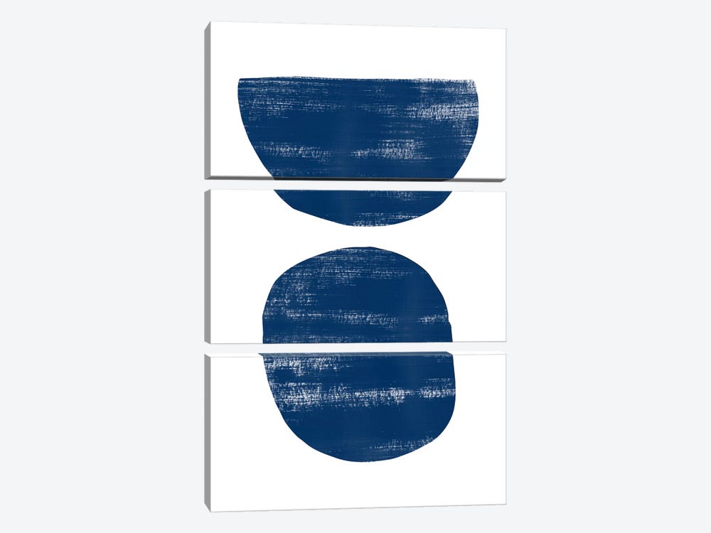 Abstraction I Navy Blue by Nouveau Prints 3-piece Canvas Print