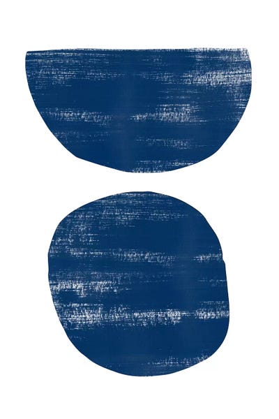 Mid-Century Modern Living Room: Abstraction I Navy Blue by Nouveau Prints