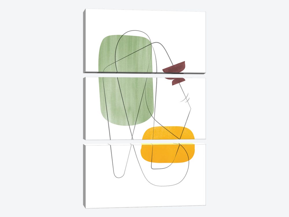 Abstract Composition With Lines XI by Nouveau Prints 3-piece Canvas Artwork