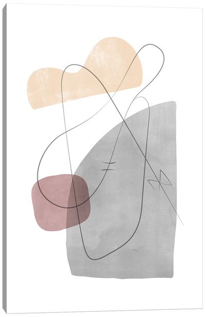 Abstract Composition With Lines XII Canvas Art Print - Nouveau Prints