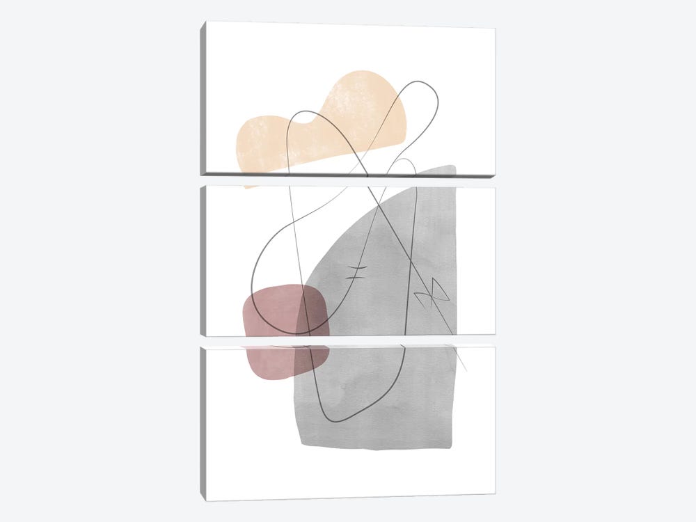 Abstract Composition With Lines XII by Nouveau Prints 3-piece Canvas Art Print