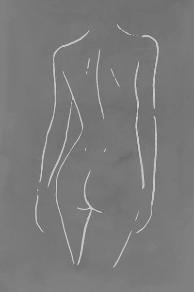 Hispanic & Latin American Artists: Female Body Sketch - Gray by Nouveau Prints