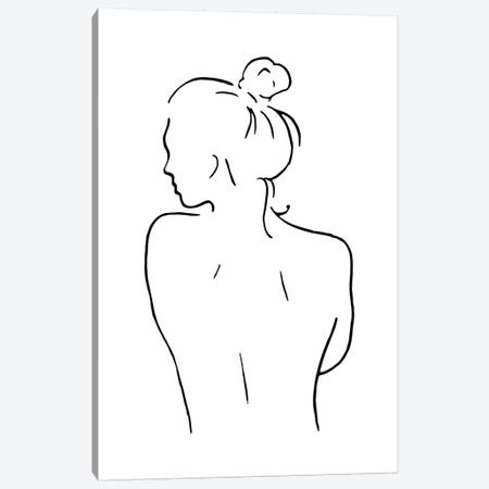 Female Body Sketch II - Black And White Canvas Print #NUV117} by Nouveau Prints Canvas Print