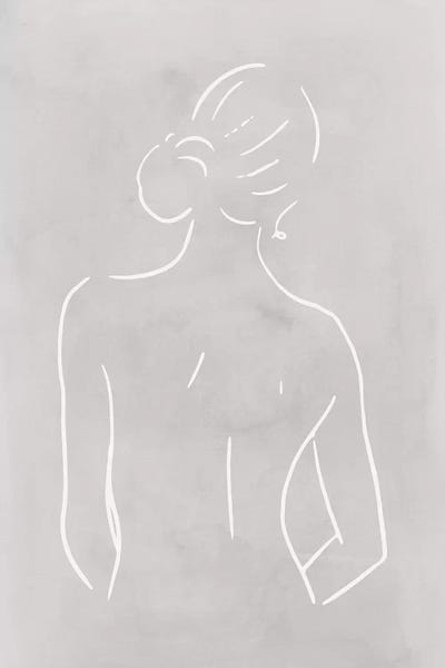 Female Body Sketch - Light Gray
