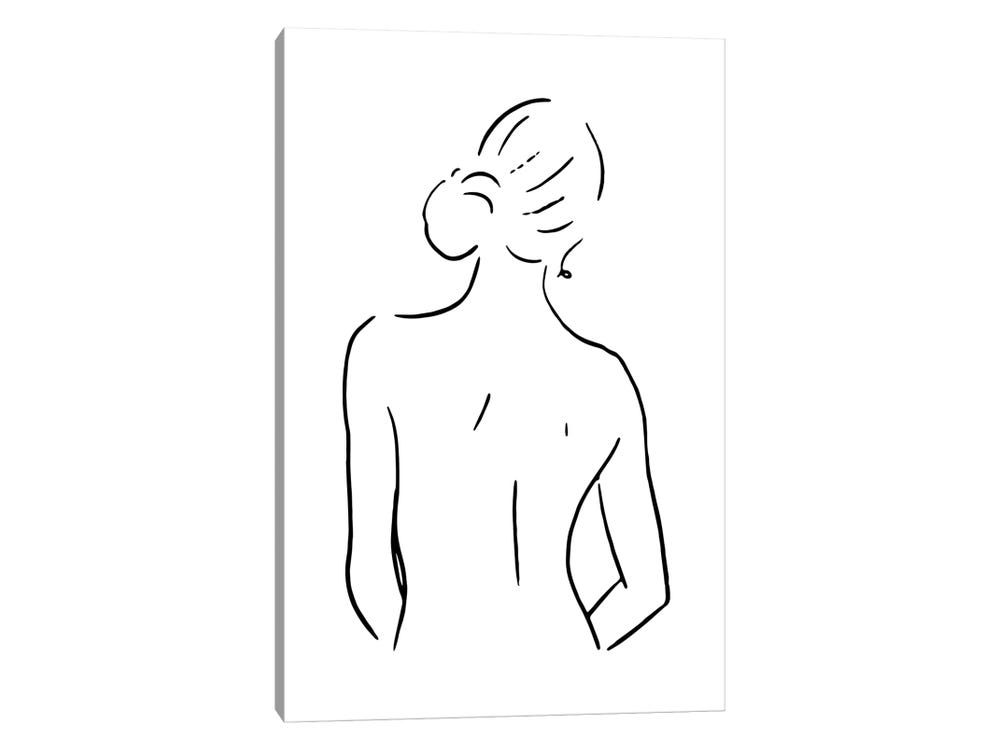 Woman Back Drawing, One Line Art Woman, Female Figure Wall Art