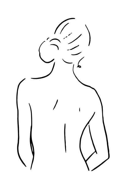 Female Body Sketch IV - Black And White