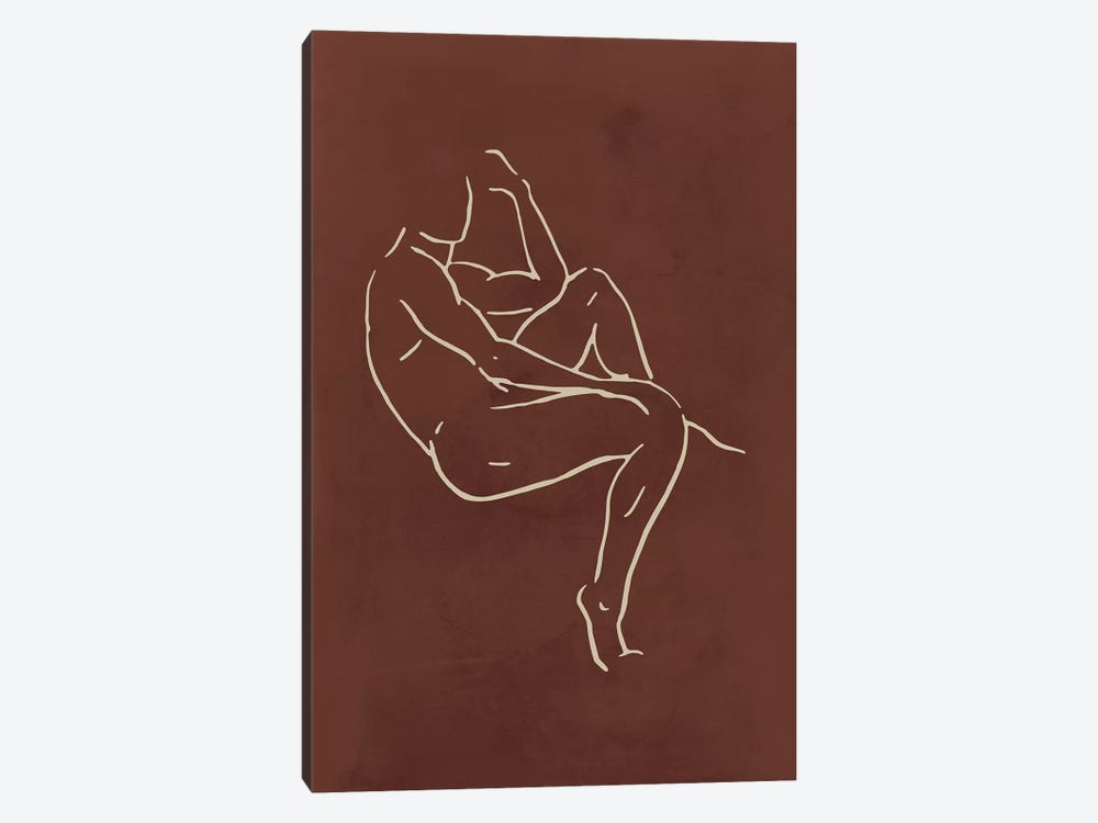 Male Body Sketch - Chocolate by Nouveau Prints 1-piece Art Print