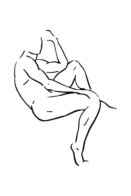 Male Body Sketch II - Black And White