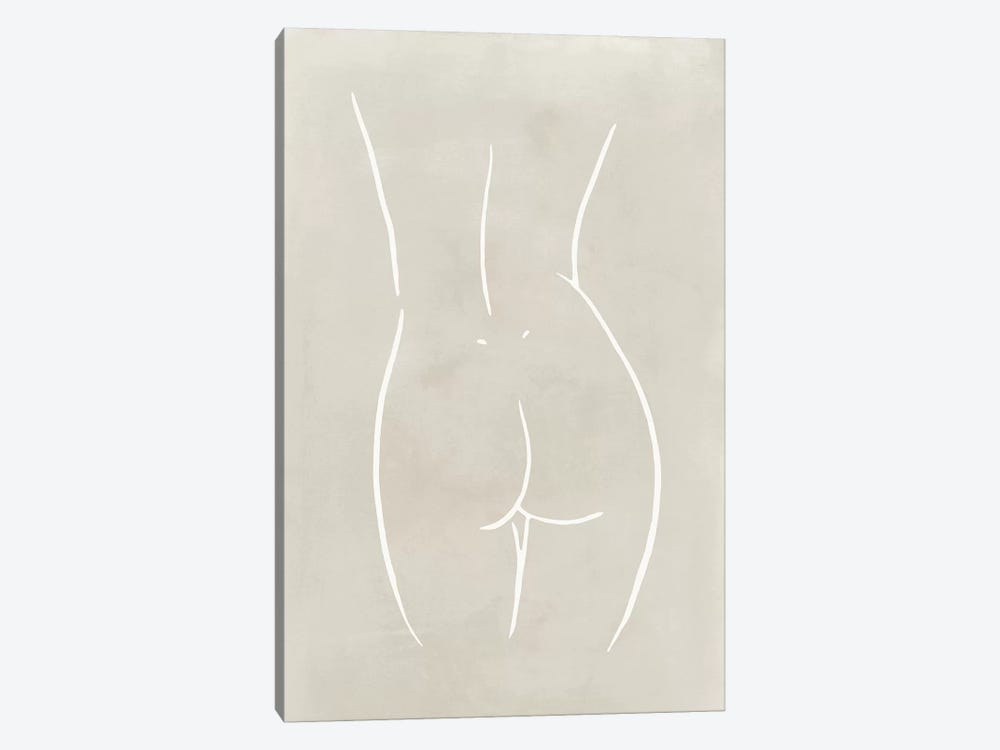 Female Body Sketch - Sand by Nouveau Prints 1-piece Art Print