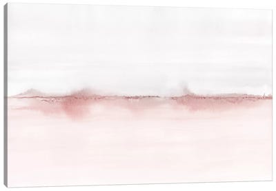 Watercolor Landscape VI - Blush Pink And Gray Canvas Art Print - Abstract Landscapes Art