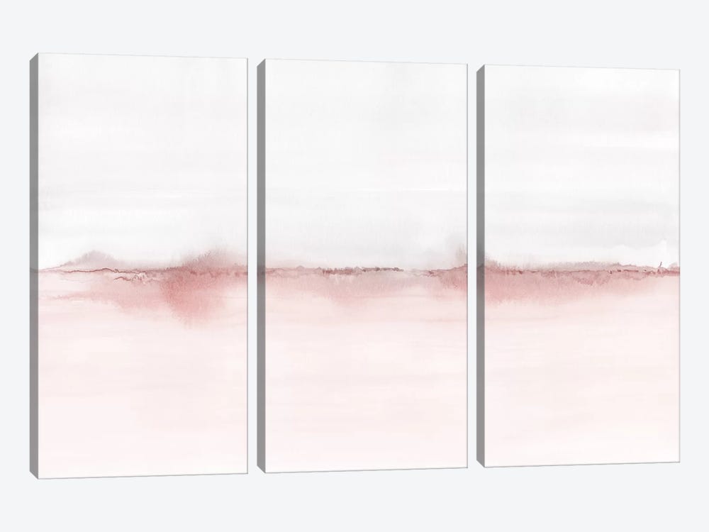 Watercolor Landscape VI - Blush Pink And Gray by Nouveau Prints 3-piece Canvas Art