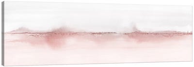 Watercolor Landscape VI - Blush Pink And Gray - Panoramic Canvas Art Print - Office Art